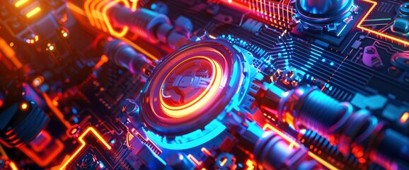 Obraz premium Technology Abstract, Robotic Elements, Technology Abstract Background