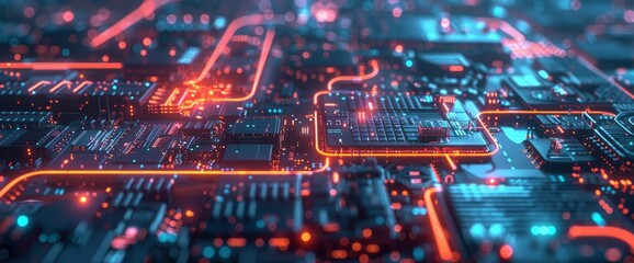 Obraz premium Technology Abstract, Smart Device Connections, Technology Abstract Background