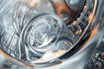 Abstract glass or plastic composition resembling a high-tech rose