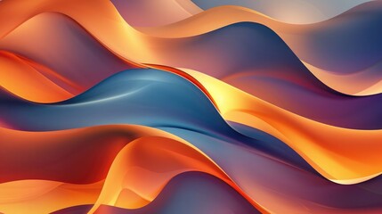 Flow Smooth Wavy Pattern Made of Gossamer Blue and Gold Color Luxury Silk Transparent Cloths,Discover the allure of colorful artistic waves, an inspiring background that sparks creativity
