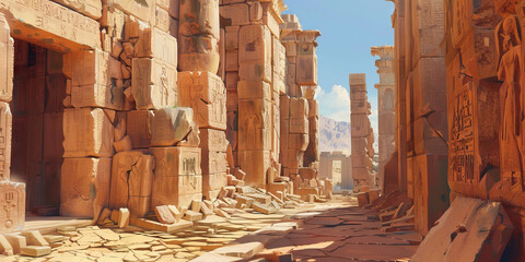 Ancient ruins of an advanced civilization, still bearing witness to their ingenuity and resilience