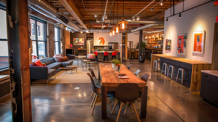 Tech startup workspace filled with innovation, creative vibe