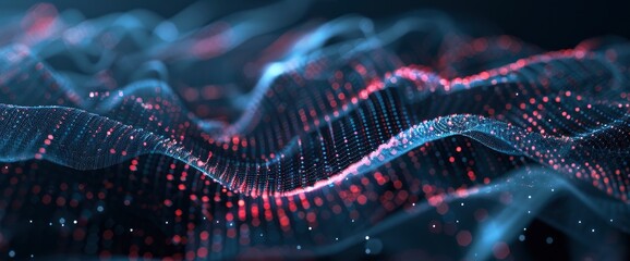 Technology Abstract, Neural Network Waves, Technology Abstract Background