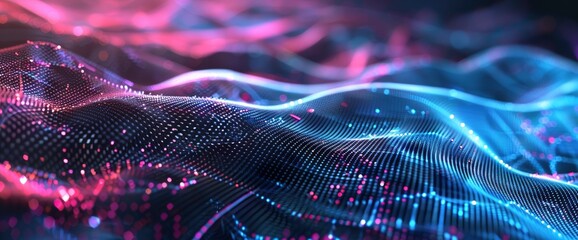 Technology Abstract, Neural Network Waves, Technology Abstract Background