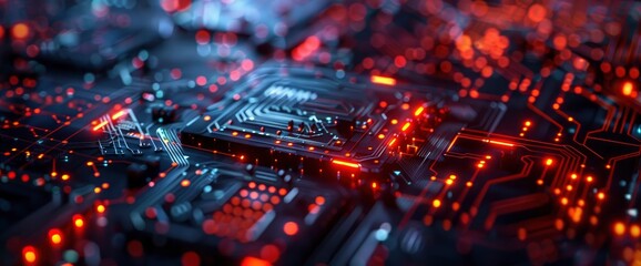 Technology Abstract, Neural Processing Nodes, Technology Abstract Background