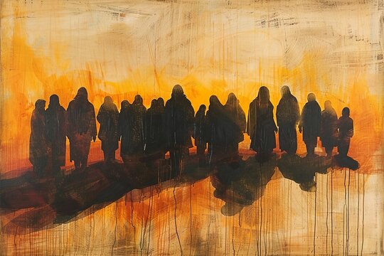 A minimalist illustration featuring Jesus and the 12 disciples, depicted with simple and clean lines to highlight the unity and diversity among the figures