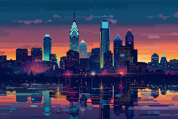 Philadelphia city vector skyline