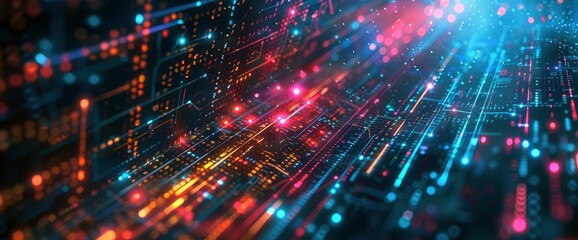 Obraz premium Technology Abstract, Quantum Data Arrays, Technology Abstract Background