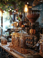 Coffee Roastery Interior with Blurred Background
