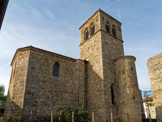 View of the medieval church of Montagny (France), historical monument PA00117999, 12th to 17th century