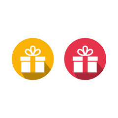 Gift box icons in modern flat style. Gift boxes with ribbon icons set. Gift box flat line silhouette set.