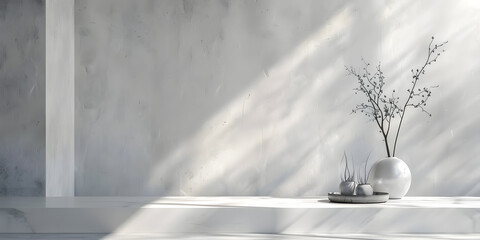 Serene gradient from morning mist white to cool grey, ideal for wellness products or minimalist home decor