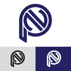 Alphabet letters monogram logo  PN, NP, P and N, elegant and Professional letter icon design