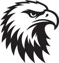 Eagle head silhouette vector illustration.