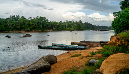 Scene on the bank of Suriname river
