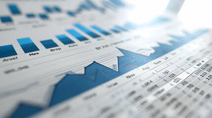 Photo realistic Financial Report Graph Isolated on White Background   Detailed Analysis of Investment and Economic Trends   Ideal for Finance and Business Content
