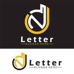Alphabet letters monogram logo  DN, ND, D and N, elegant and Professional letter icon design