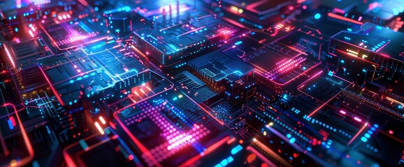 Technology Abstract, Digital Processing Fractals, Technology Abstract Background