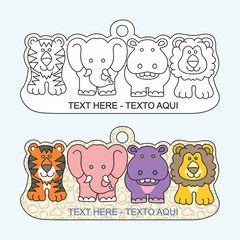keychain for kids with little animals pets