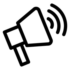 megaphone line icon isolated on white background