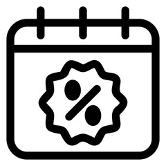 calendar line icon isolated on white background