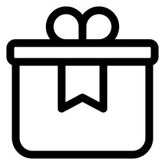 gift line icon isolated on white background