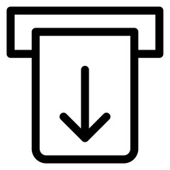 Fototapeta premium withdrawal line icon isolated on white background