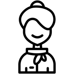 air hostess line icon