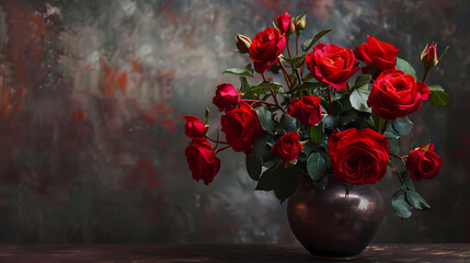 Still life of beautiful red roses for sant jordi celebration