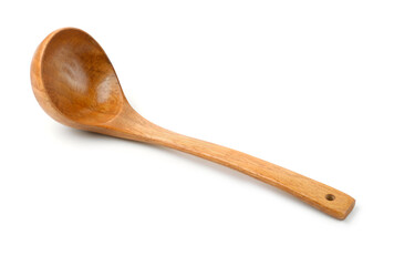 Empty wooden ladle