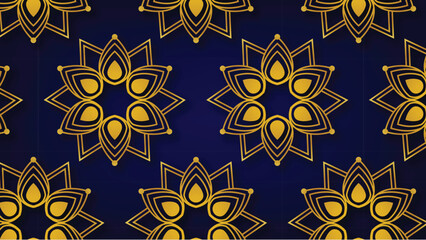luxury golden mandala background. seamless ethnic pattern.