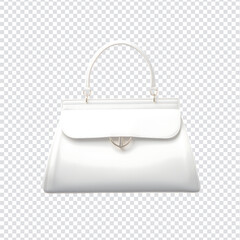 white leather female's fashion handbag