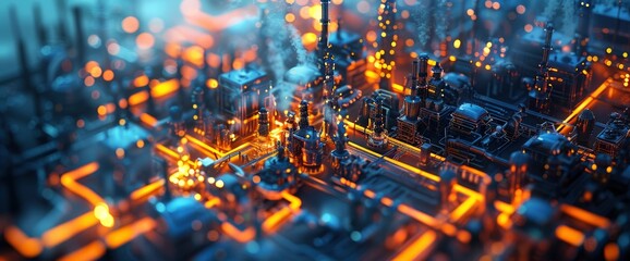 Obraz premium Technology Abstract, Digital Energy Nodes, Technology Abstract Background