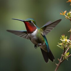 Fototapeta premium hummingbird in flight, a graceful humming bird 