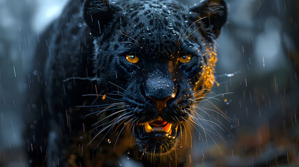 Black panther in the rainforest, 4k wallpaper - beautiful panther hd, angry 