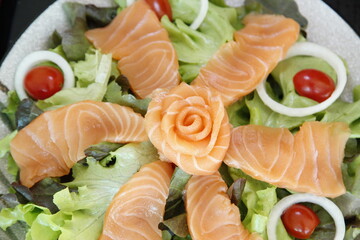 salmon with lemon Salmon steak: smoked salmon: salmon sushi