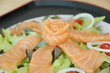 salmon with lemon and dill Salmon steak: smoked salmon: salmon sushi