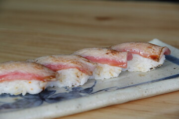 sushi with salmon Salmon steak: smoked salmon: salmon sushi