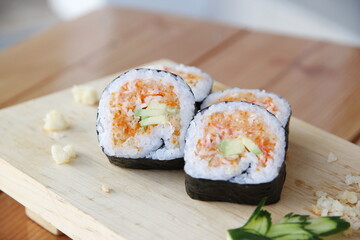 sushi with salmon Salmon steak: smoked salmon: salmon sushi