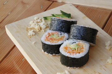 sushi with salmon Salmon steak: smoked salmon: salmon sushi