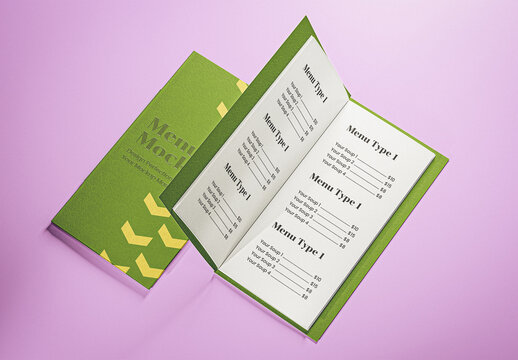Green Opened Menu Mockup