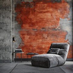 Orange Living Room with Modern Sofa and Decor for Bold Home Interior Design