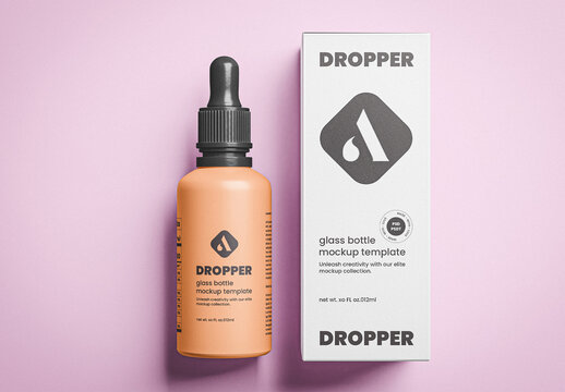 Dropper Bottle with Box Mockup
