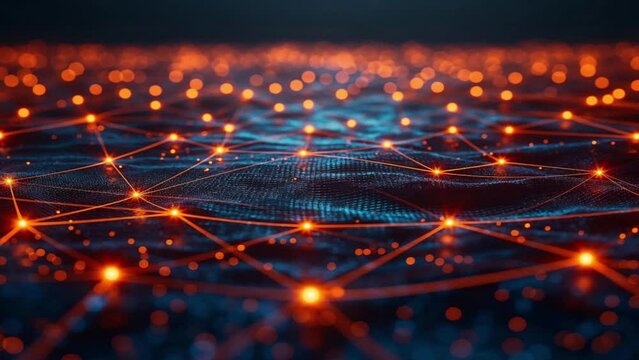 Abstract light digital data network connection futuristic technology business looping animation footage video background