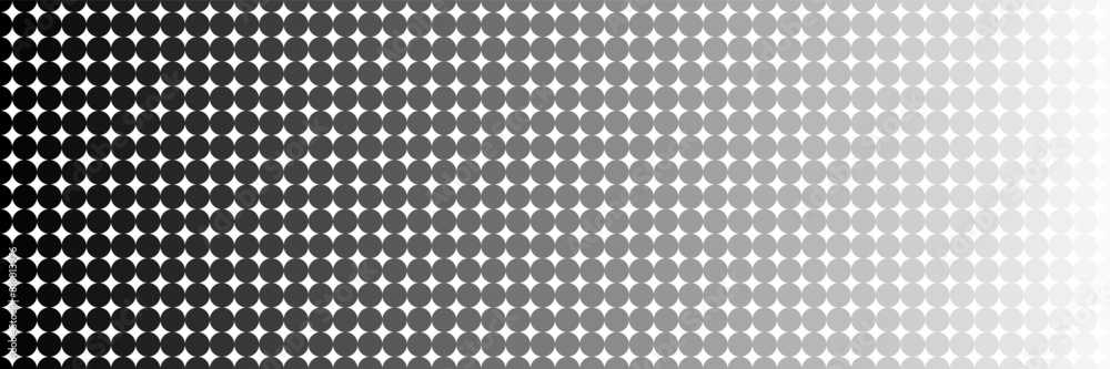 Poster horizontal black circles bleneded to white for pattern and background.