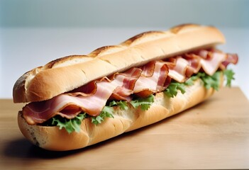 Isolated Bacon Baguette