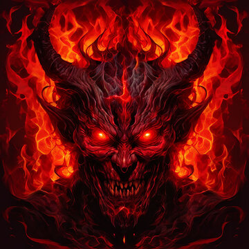 Sathan is background with fire