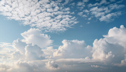 Fototapeta premium 青空 白い雲 晴天 自然 爽やか 自由 希望 穏やか 広がり 無限 背景 