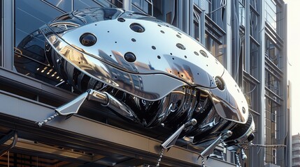 The space like insect pod made by aluminium UHD wallpaper