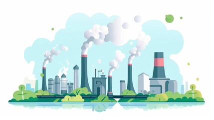 Obraz premium carbon footprint flat design front view pollution theme cartoon drawing colored pastel